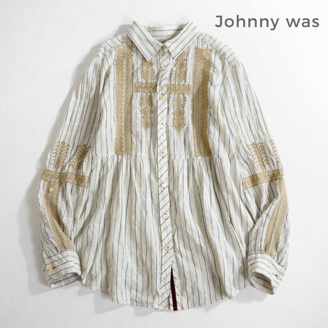 JOHNNY WAS(ジョニーワズ)の677*ジョニーワズ ロンハーマン取扱ゴールド刺繍 ブラウス レディースのトップス(シャツ/ブラウス(長袖/七分))の商品写真