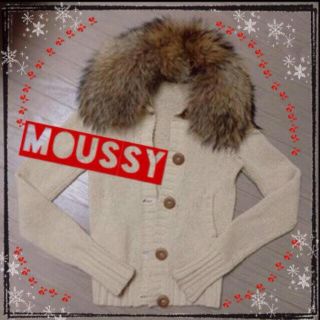 マウジー(moussy)のmoussy♡ラクーンファー付きニット(カーディガン)