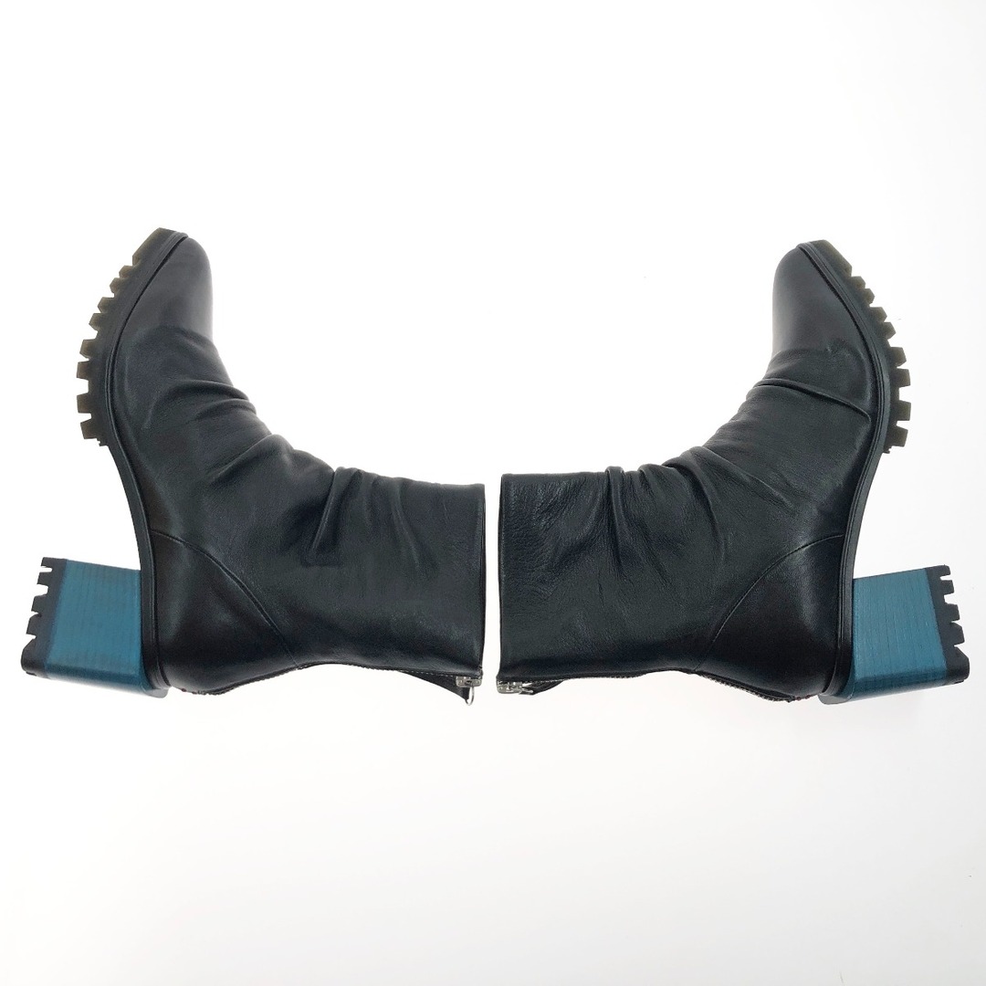 〇〇HALMANERA ハルマネラ レディース  ポインテッドカラーブロックチャンキーブーツ サイズ36 SELINE12 ブラック×ブルー レディースの靴/シューズ(ブーツ)の商品写真