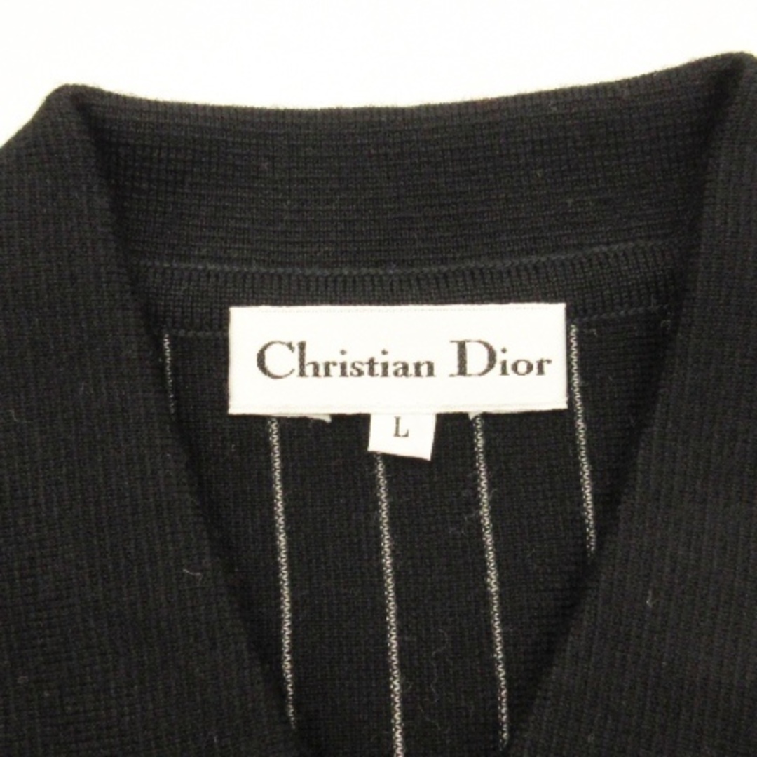 Christian Dior(クリスチャンディオール)のクリスチャンディオール ヴィンテージ ニット セーター ストライプ ブラック L レディースのトップス(ニット/セーター)の商品写真