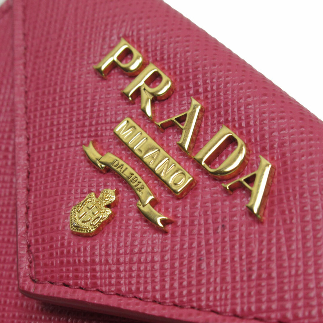 PRADA(プラダ)のプラダ PRADA 三つ折り財布 レザー ピンク ユニセックス 1MH021 送料無料【中古】 t19176a レディースのファッション小物(財布)の商品写真