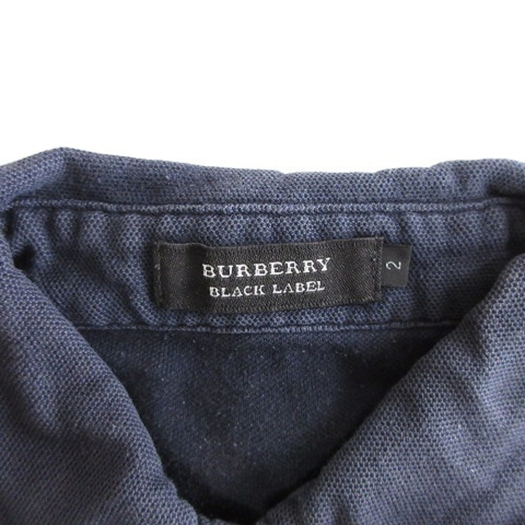 BURBERRY BLACK LABEL(バーバリーブラックレーベル)のバーバリーブラックレーベル ポロシャツ  半袖 ロゴ 紺 2 M位 ■SM1  メンズのトップス(ポロシャツ)の商品写真