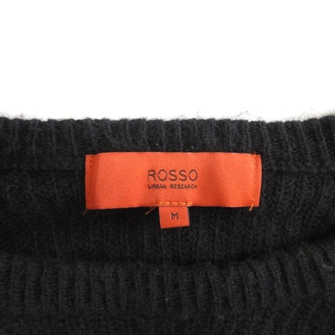 ROSSO(ロッソ)のロッソ アーバンリサーチ 20AW ラムズウール畦編ニット 黒 M ■SM1 メンズのトップス(ニット/セーター)の商品写真