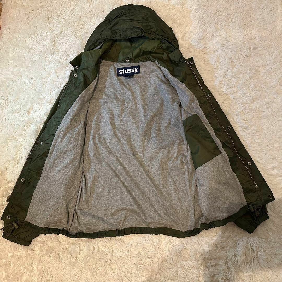 STUSSY - 希少 stussy ナイロンジャケット カーキ フード収納 胸 STUSSY - 希少 stussy ナイロンジャケット カーキ フード収納 胸