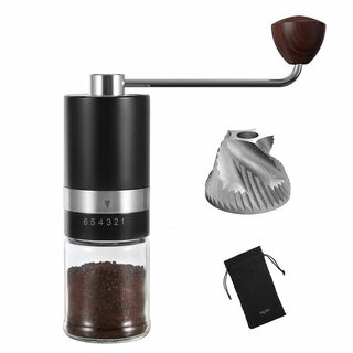 【色: Black】VKCHEF コーヒーミル 手動 手挽きコーヒーミル コーヒ(容器)