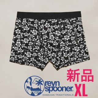 レインスプーナー(Reyn Spooner)の新品 reyn spooner ボクサーパンツ アロハ花柄 モノクロ XL(ボクサーパンツ)