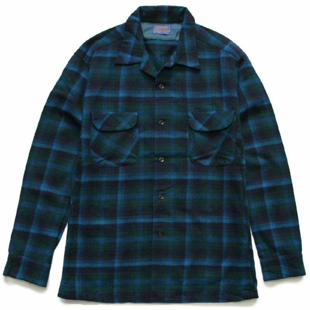 【50s】PENDLETON ウールシャツ ボックス 開襟 袋襟着丈72cm