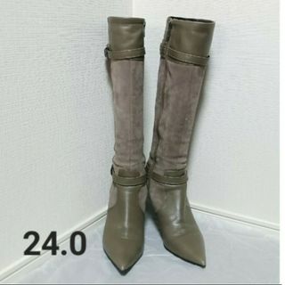 ダイアナ(DIANA)の超美品❗大人っぽいカラーの異素材MIXがオシャレできれいめ女子❗(ブーツ)