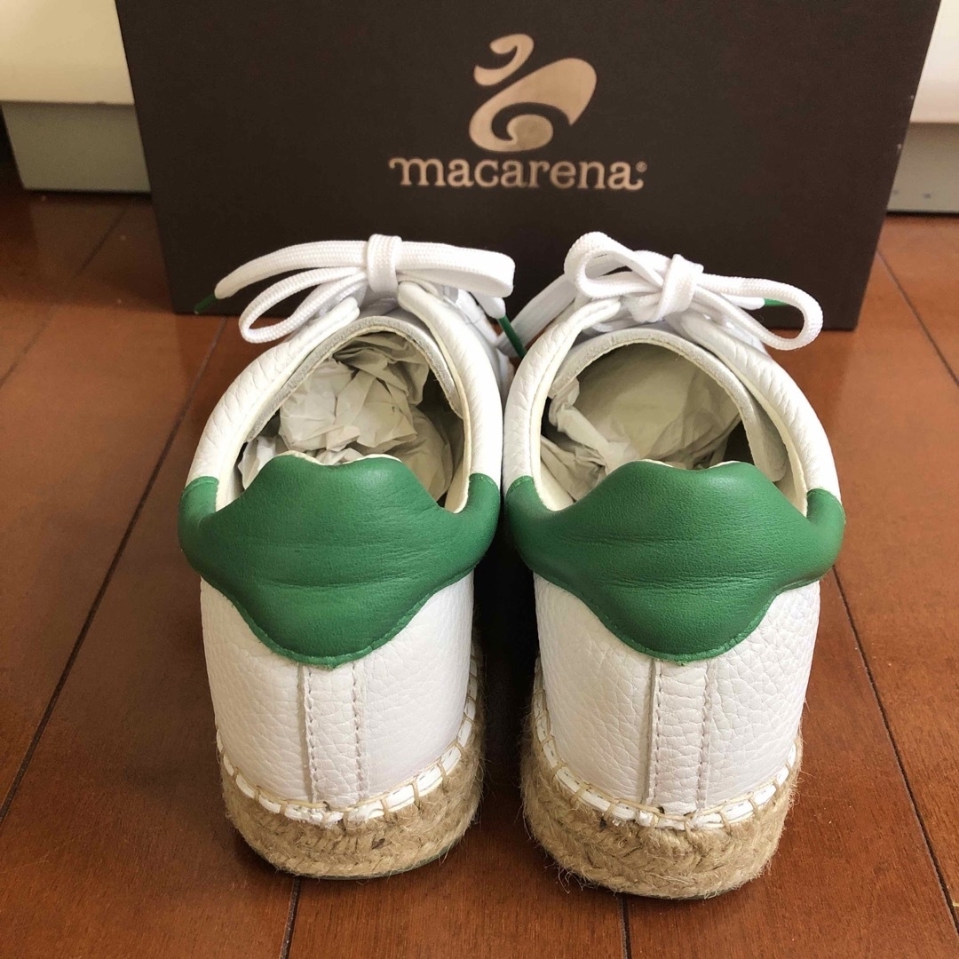 美品　macarena  スニーカー　38 スペイン製　ホワイト×グリーン レディースの靴/シューズ(スニーカー)の商品写真