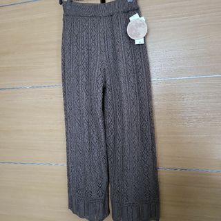 76cm本体フミカ ウチダ Tweed-Satin/CUT-OUT SLACKS パンツ