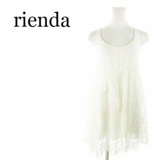 リエンダ(rienda)のリエンダ スリーブレスワンピース レース S 白 220426AH9A(ミニワンピース)