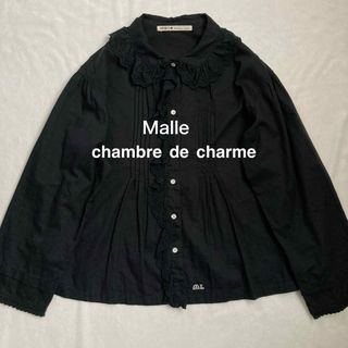 Malle chambre de charme  モノグラムブラウス　ブラック