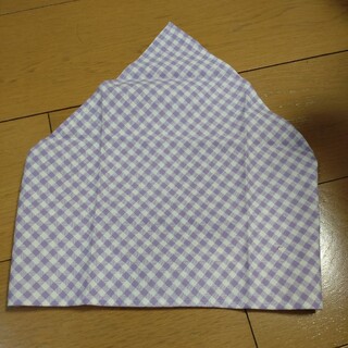 セール！ハンドメイド　大人用三角巾　チェック　紫(キッチン小物)