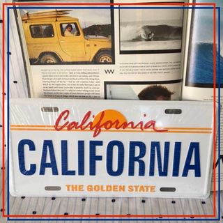 ハーレー(Hurley)のCalifornia カリフォルニアUS限定アルミCARナンバープレート1点物(サーフィン)