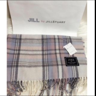 ジルバイジルスチュアート(JILL by JILLSTUART)の本日限定価格！レア ジルバイチェックストール ホワイト 正規品 大人気完売(ストール/パシュミナ)