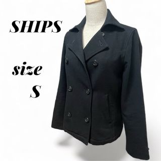 シップス(SHIPS)のシップス レディース ショート丈 ピーコート S ブラック 黒(ピーコート)