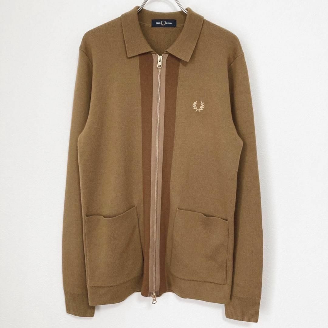 FRED PERRY(フレッドペリー)の完売品　美品　FRED PERRY ジップ ニット カーディガン メンズのトップス(カーディガン)の商品写真