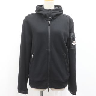 モンクレール moncler 未使用 パーカー ロゴ ブラック クロップド Ｌ