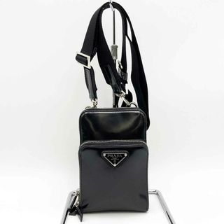 プラダ(PRADA)のPRADA プラダ ショルダーバッグ 斜め掛け バッグ トライアングルロゴ ブラック レザー メンズ レディース ファッション USED 【中古】(ショルダーバッグ)