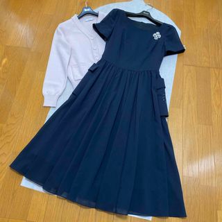 ワンピース【新品タグ付き未使用】CLANE LINE FLOWER PLEAT OP