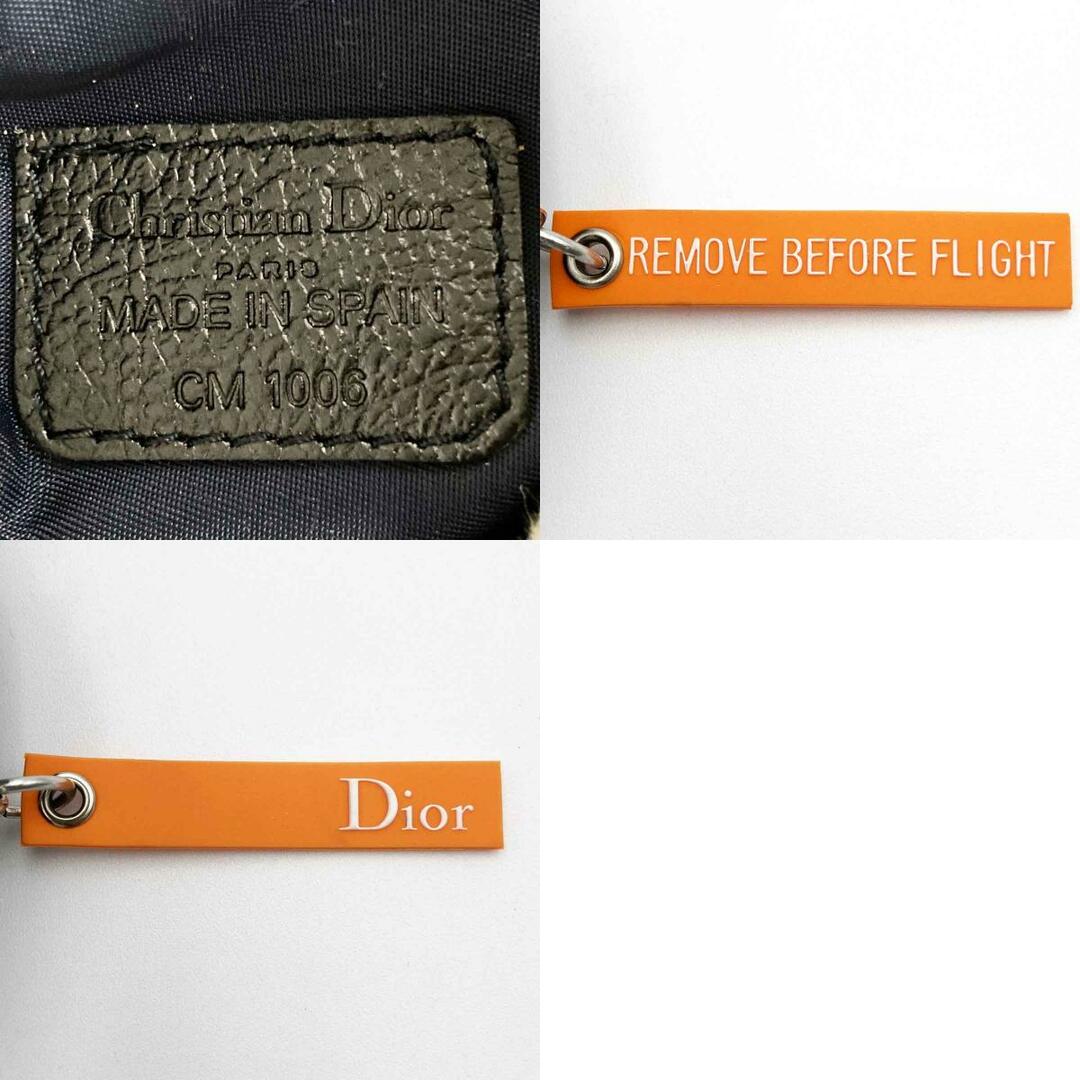 超美品 Christian Dior クリスチャンディオール トロッター ポーチ ネイビー オレンジ デニム レディース メンズ 小物 CM1006 USED