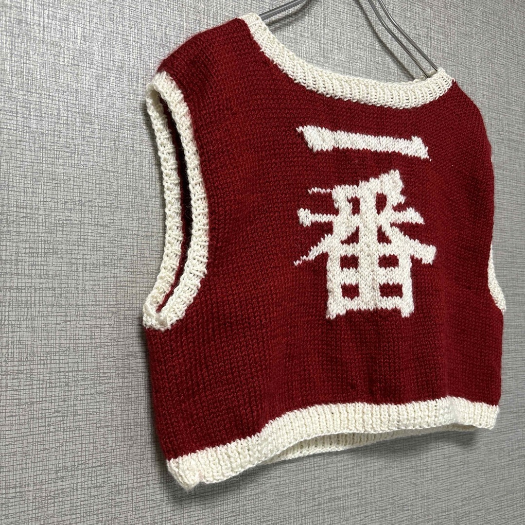 激レア　一点モノ　ハンドメイド　ハンドニット　ニットベスト レディースのトップス(ニット/セーター)の商品写真