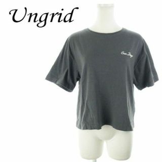 アングリッド(Ungrid)のアングリッド 半袖Tシャツ 刺繍  コットン F グレー 220427AH4A(シャツ/ブラウス(半袖/袖なし))