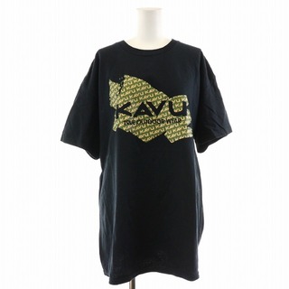 カブー(KAVU)のカブー KAVU Tシャツ カットソー 半袖 ロゴ プリント XL 黒 ブラック(Tシャツ/カットソー(半袖/袖なし))