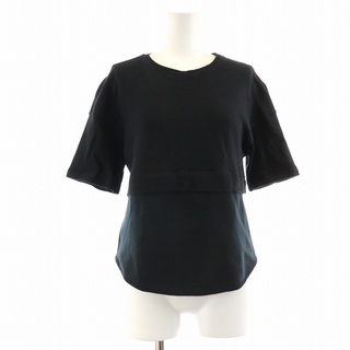 ディーゼルブラックゴールド Tシャツ カットソー リブニット 切替 XS 黒(Tシャツ(半袖/袖なし))