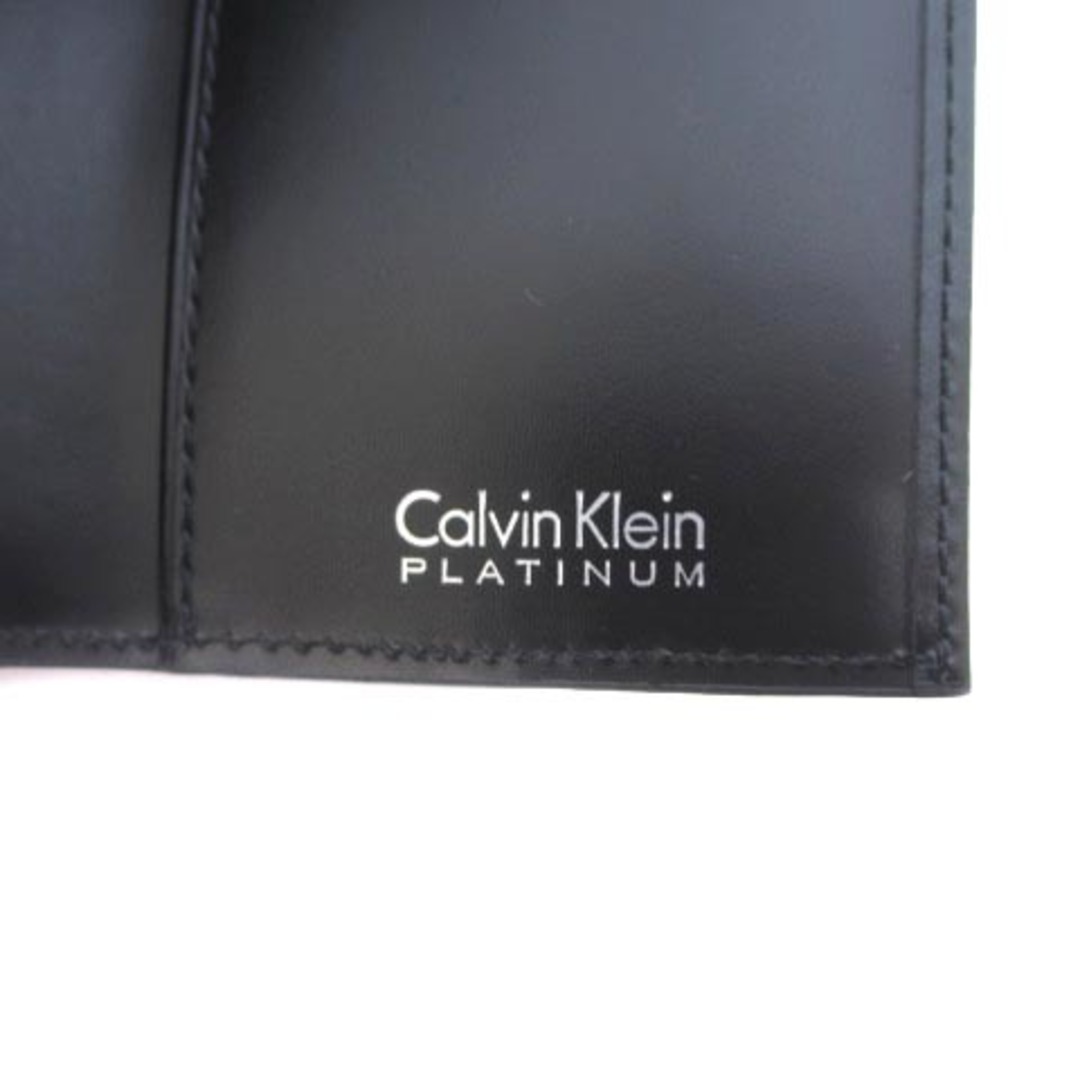 Calvin Klein(カルバンクライン)のカルバンクライン 二つ折り カードケース 名称入れ レザー ロゴ ブラック 黒 メンズのファッション小物(名刺入れ/定期入れ)の商品写真