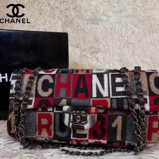 シャネル(CHANEL)の限定モデル✨シャネル　Wチェーンショルダー　ウール　マルチカラー　アイコン(ショルダーバッグ)