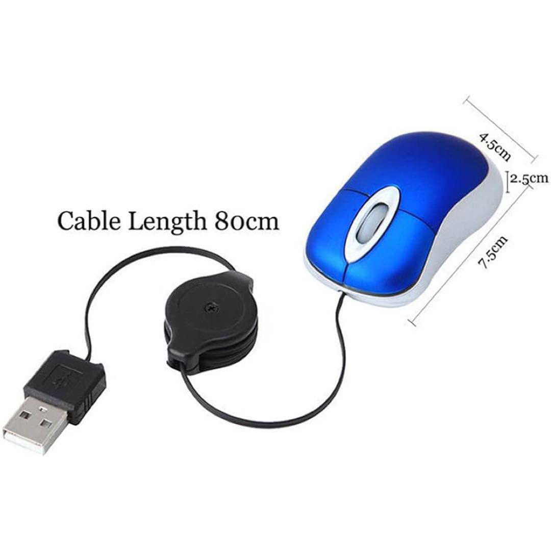 新品未使用 光学式ミニ伸縮式マウス ポータブル ミニ USB 有線マウス