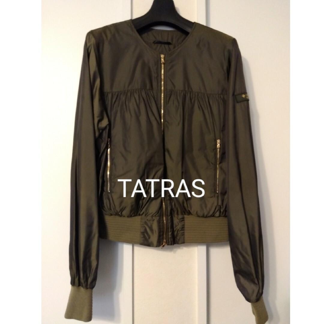 美品　タトラス　TATRAS　ノーカラー　ショートブルゾン　MA-1　ダウンジャケット/アウター