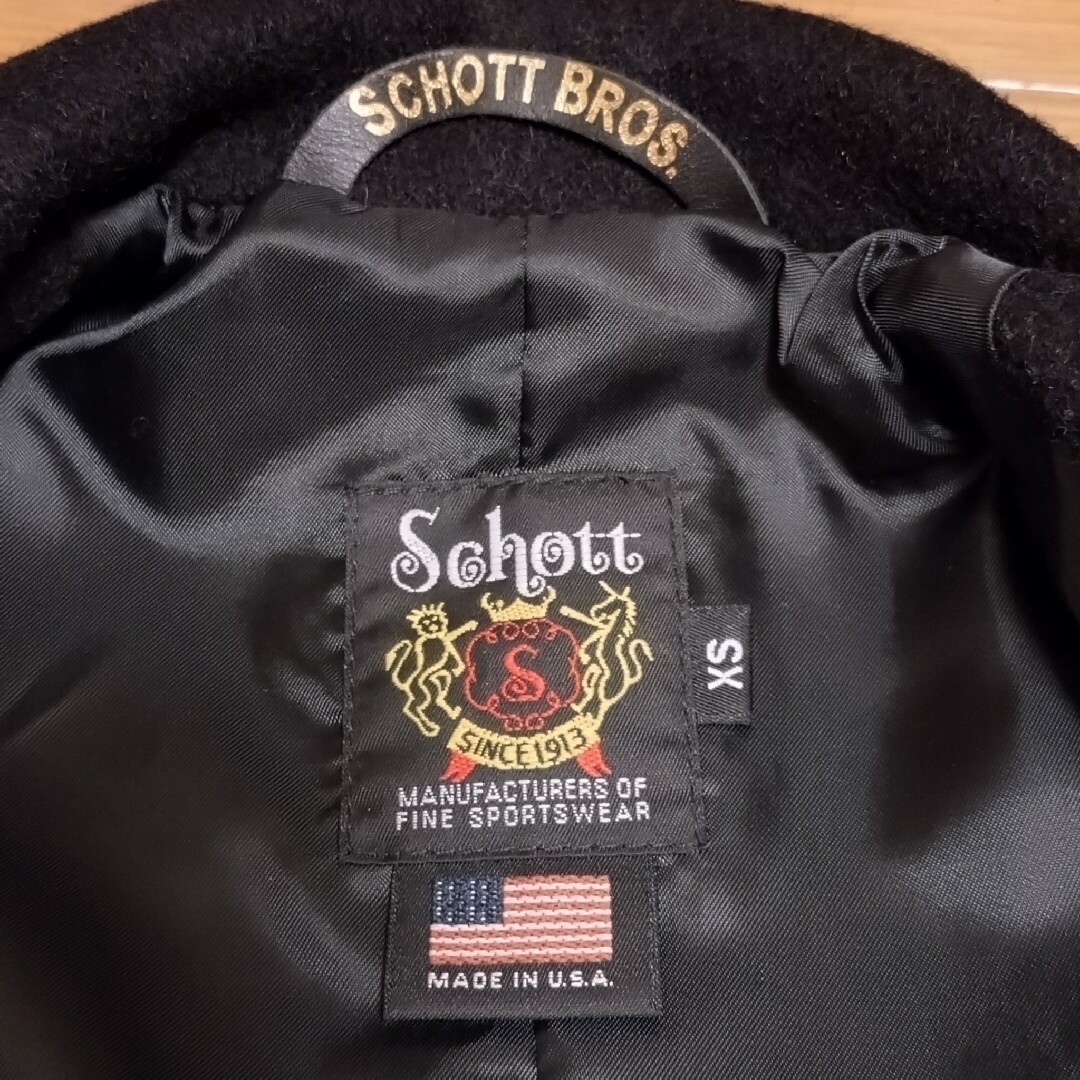 schott(ショット)の値下げ★美品★SCHOTT【ショット】ウールピーコートＸＳライダースジャケット メンズのジャケット/アウター(ピーコート)の商品写真