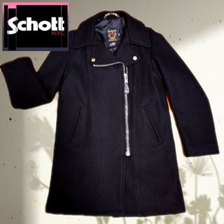 40 新品 Schott 730US ショールカラー コート シングルPコート