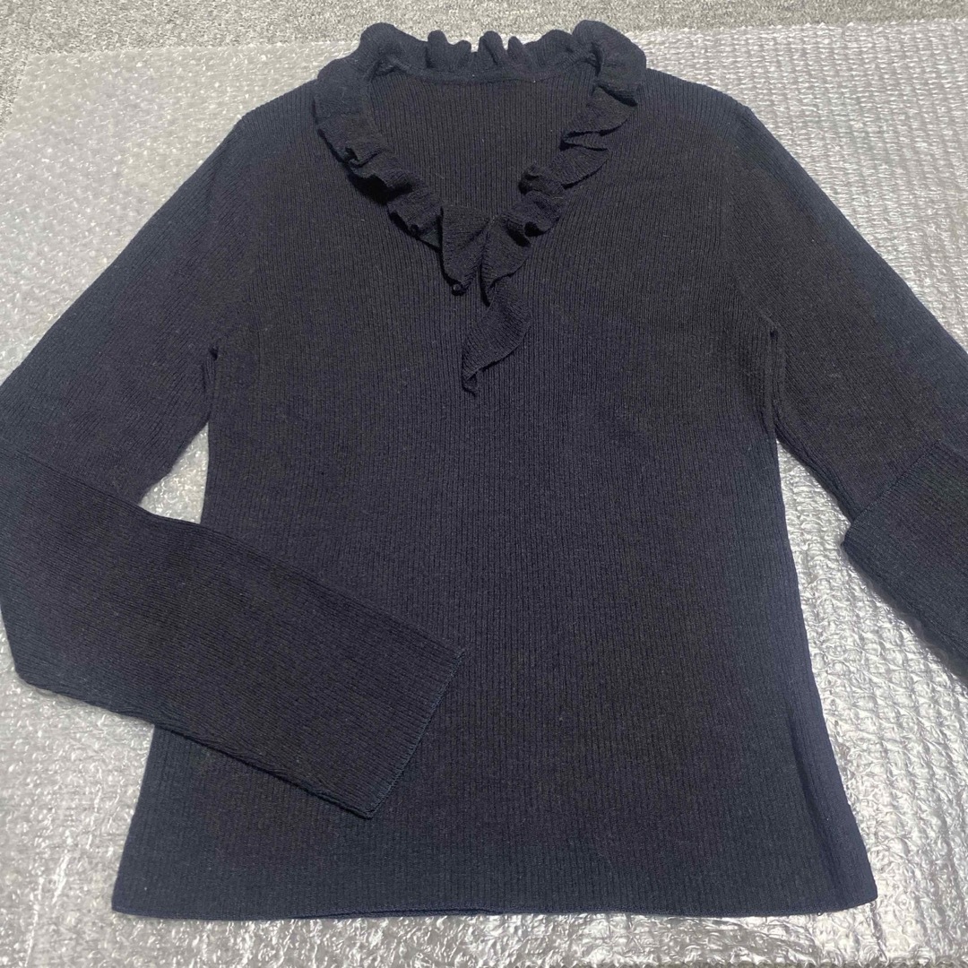 GIANNI LO GIUDICE フリル襟付きセーター　黒 レディースのトップス(ニット/セーター)の商品写真