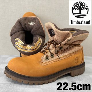 ティンバーランド(Timberland)の希少デザイン☆ ティンバーランド ブーツ 折り返し ロールトップ 刺繍 22.5(ブーツ)