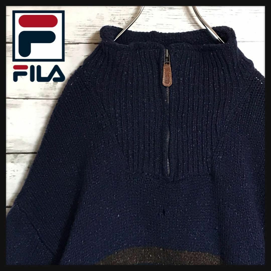 【ビッグサイズ】フィラ　絹　ウール混　太袖セーター　ゆるだぼ　H610