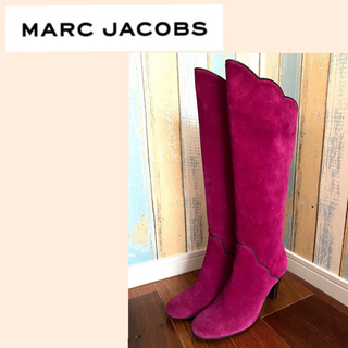 マークジェイコブス(MARC JACOBS)の美品　マークジェイコブス　ロングブーツ  マゼンタ　ピンク　パープル　イタリア(ブーツ)