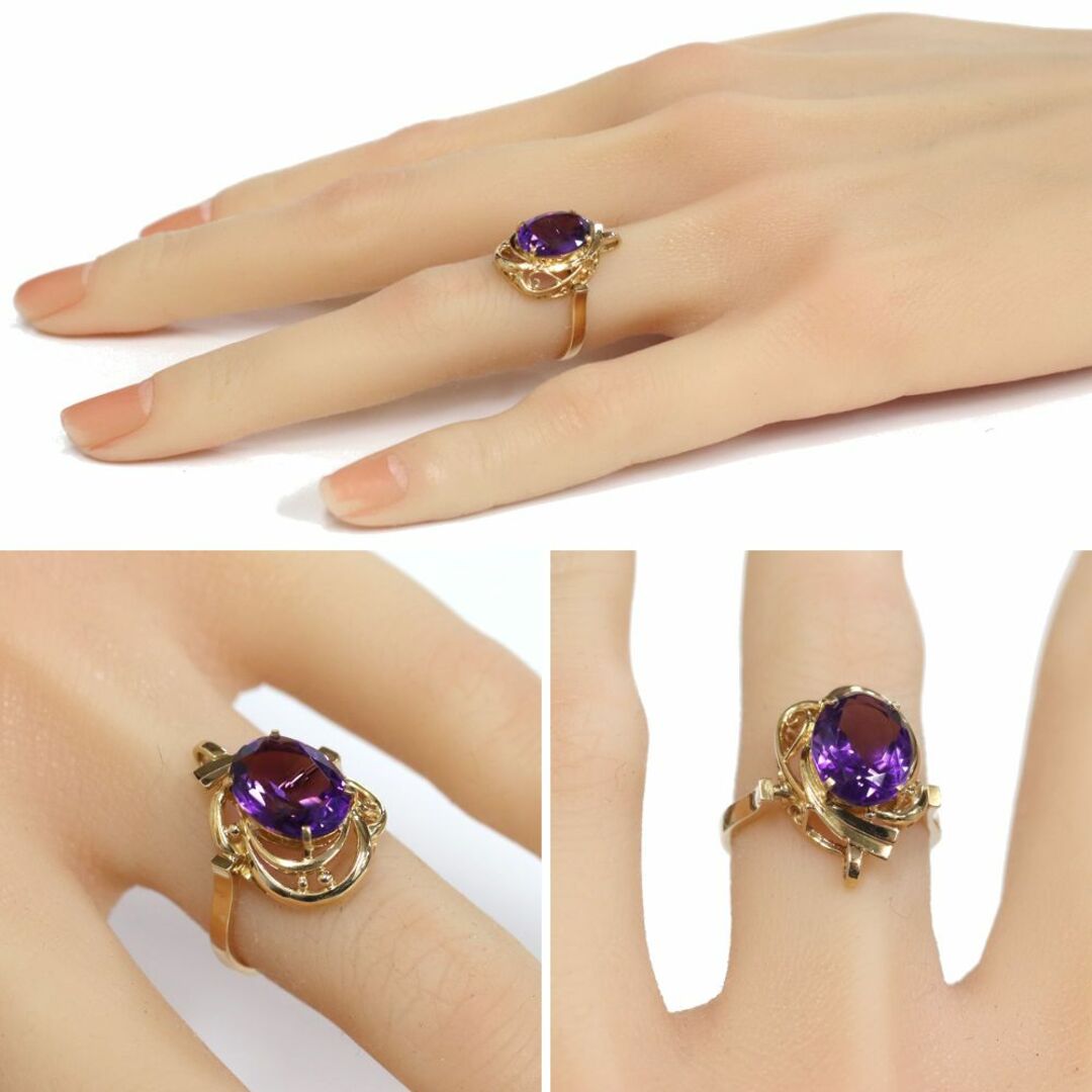 K18アメジストリング/ペンダントトップ 4.3g #8 レディースのアクセサリー(リング(指輪))の商品写真