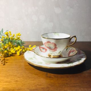 ロイヤルアルバート(ROYAL ALBERT)の【廃盤】100周年記念　ロイヤルアルバート　ポピー　トリオセット(食器)