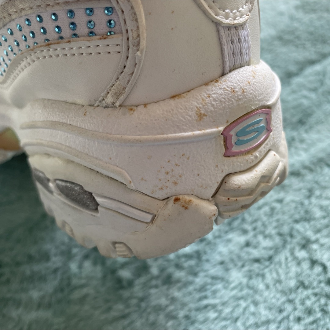 スケッチャーズ スニーカー シューズ skechers 白 厚底 靴 虹色 24-