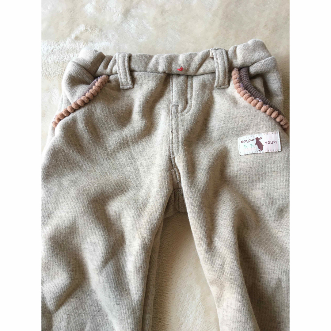 Youpi!(ユッピー)のベージュ　パンツ　95 ボトムス　裏起毛　温かい厚手ズボン　美品 キッズ/ベビー/マタニティのキッズ服女の子用(90cm~)(パンツ/スパッツ)の商品写真