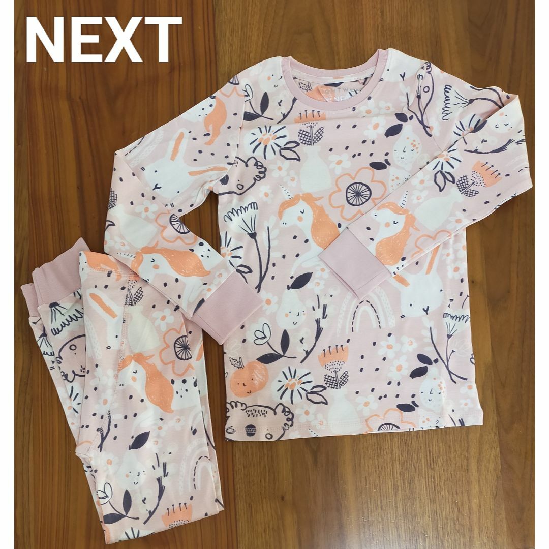 NEXT(ネクスト)の120 next ネクスト キッズ パジャマ 女の子 うさぎベビーピンク キッズ/ベビー/マタニティのキッズ服女の子用(90cm~)(パジャマ)の商品写真