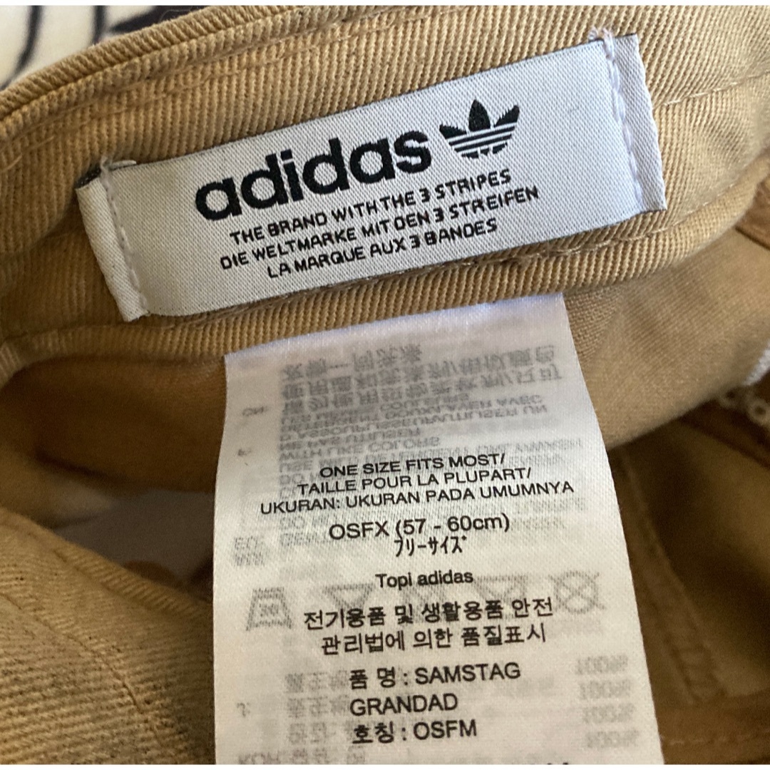 adidas(アディダス)の洗濯済!!めちゃかっこいいキャップ[adidas アディダス]ベージュカラー メンズの帽子(キャップ)の商品写真