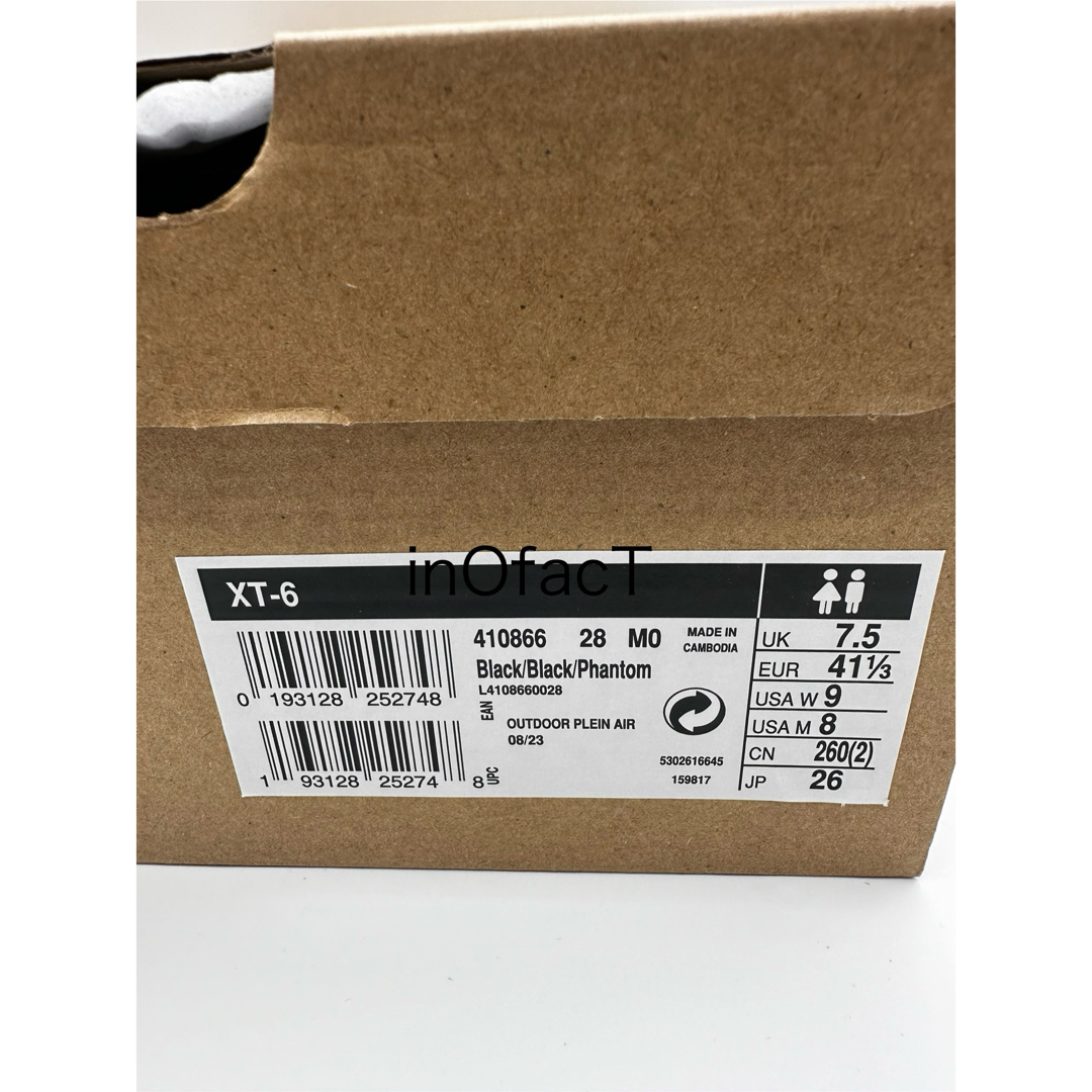 SALOMON(サロモン)の26.0cm 黒 SALOMON XT-6 サロモン ブラック ユニセックス メンズの靴/シューズ(スニーカー)の商品写真