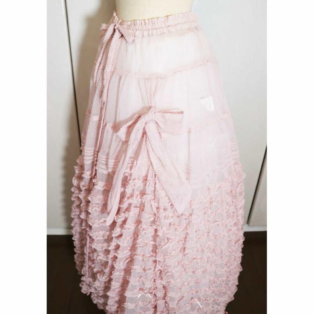 ピンクハウス♡新品・未使用♡ドットチュールレースのオーバースカート　ピンク