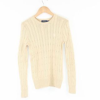 ポロラルフローレン(POLO RALPH LAUREN)の美品 Polo Ralph Lauren ポロラルフローレン 長袖 ケーブルニット S コットン100％ セーター ピマコットン レディース AY4990A45 (ニット/セーター)