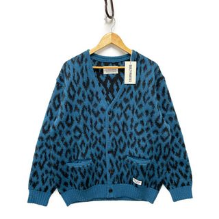 ワコマリア(WACKO MARIA)のWACKO MARIA ワコマリア  21FW-WMK-KN14 LEOPARD HEAVY MOHAIR CARDIGAN モヘア カーディガン ブルー サイズM 正規品 / 33165(カーディガン)