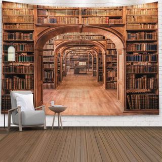 200×150cm リアルプリント ビッグタペストリー 布ポスター 図書館520(その他)